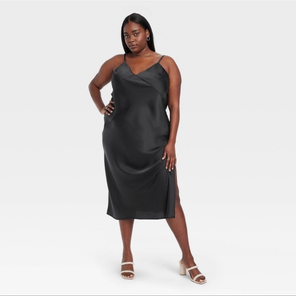 Black Women’s Midi Slip Dress
